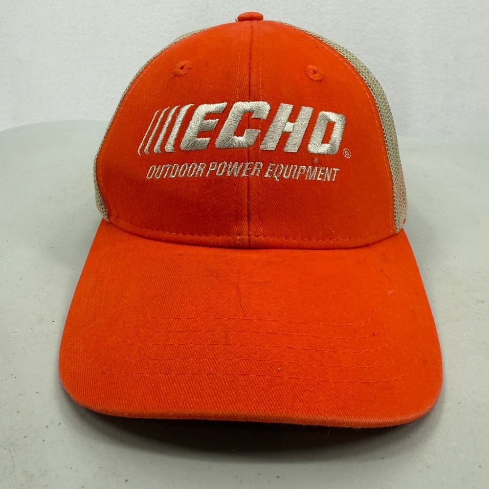 Echo Trucker Hat Mens OSFA Orange Mesh Back Outdoor Power Equipment Snapback